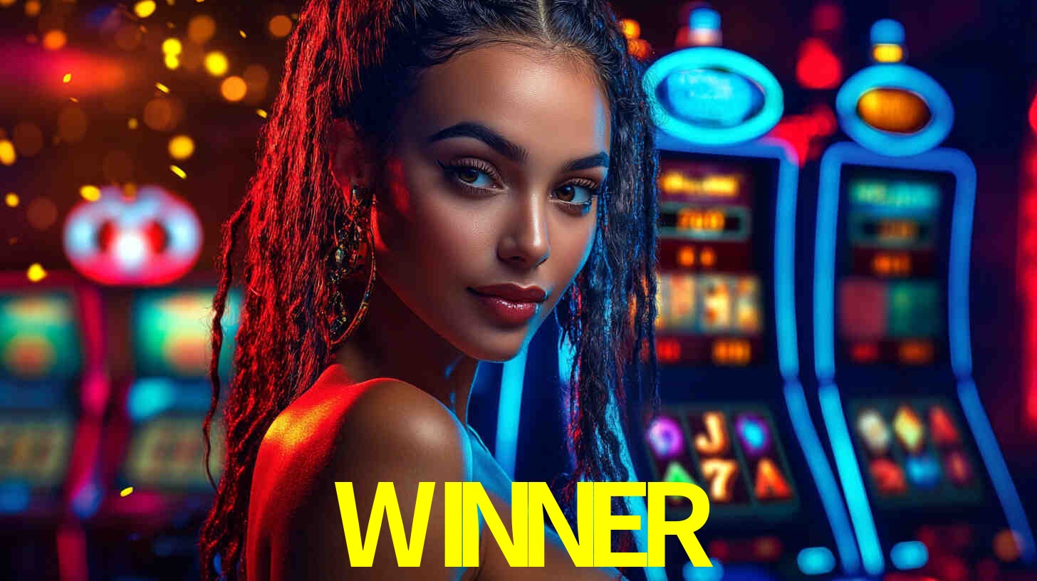 Una escena digital vívida inspirada en casino con WINNER mostrado prominentemente, luces brillantes, fichas, cartas y acentos dorados.